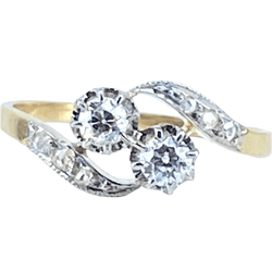 Bague Toi & Moi en or jaune et diamants - Castafiore