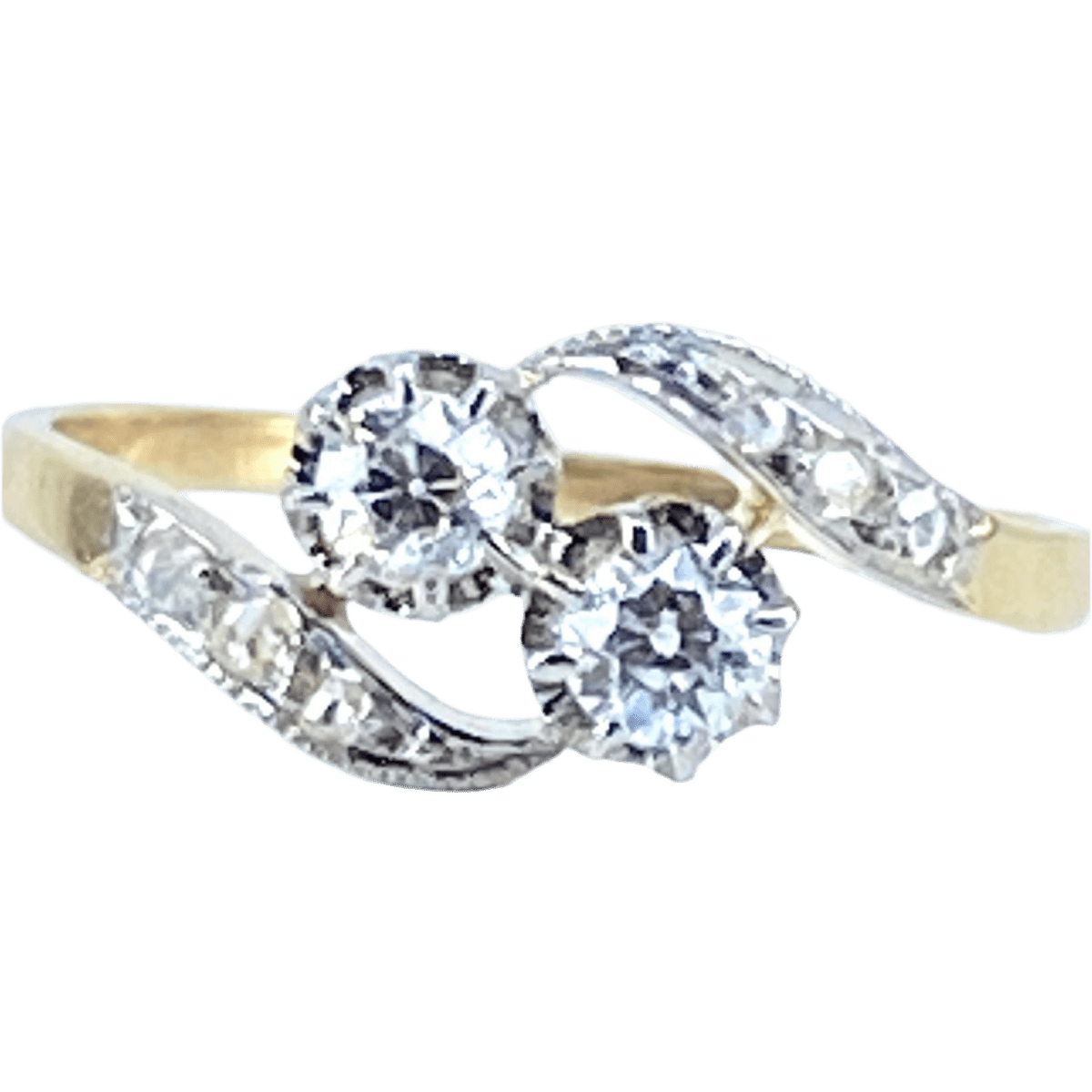 Bague Toi & Moi en or jaune et diamants - Castafiore