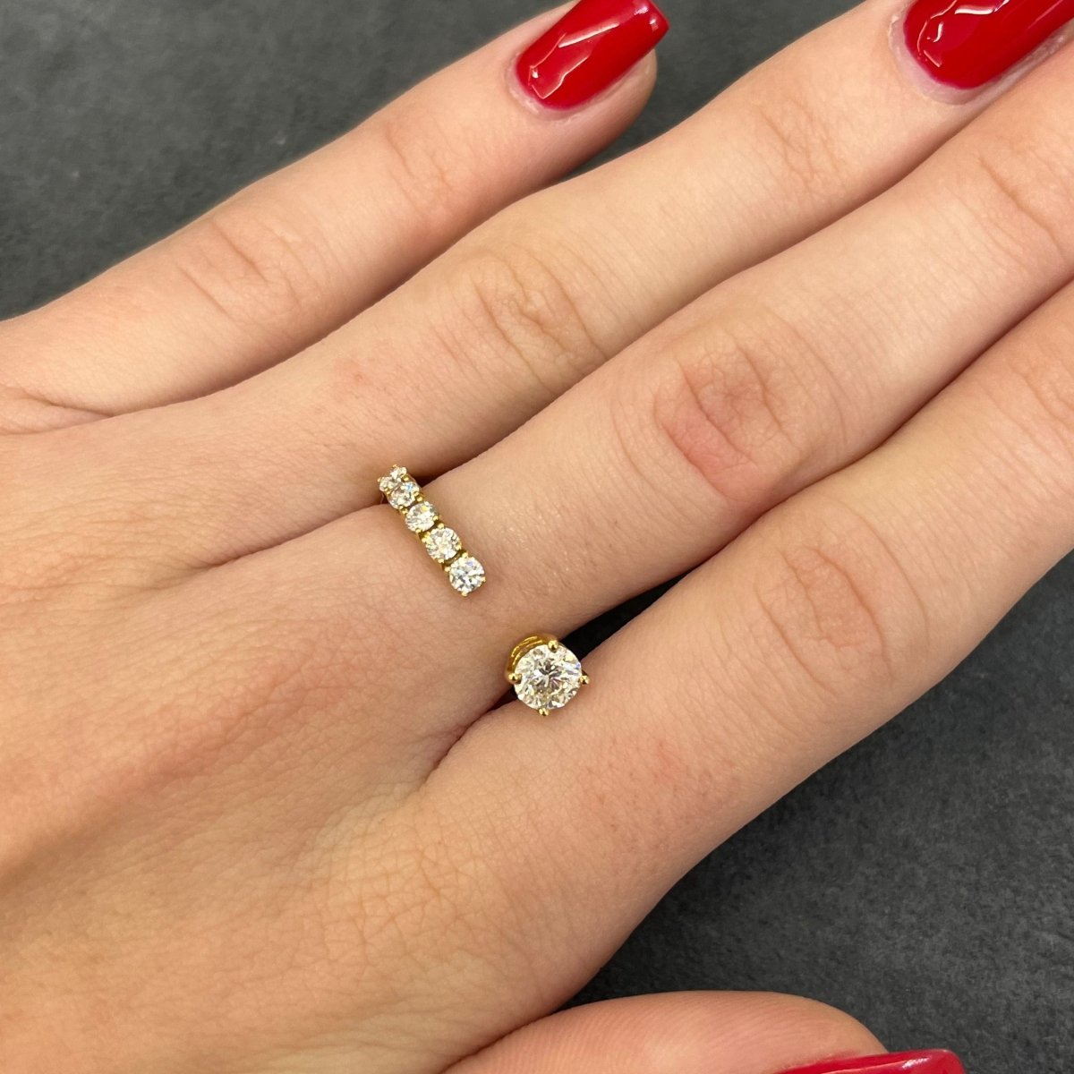 Bague Toi & Moi en or jaune et diamants - Castafiore