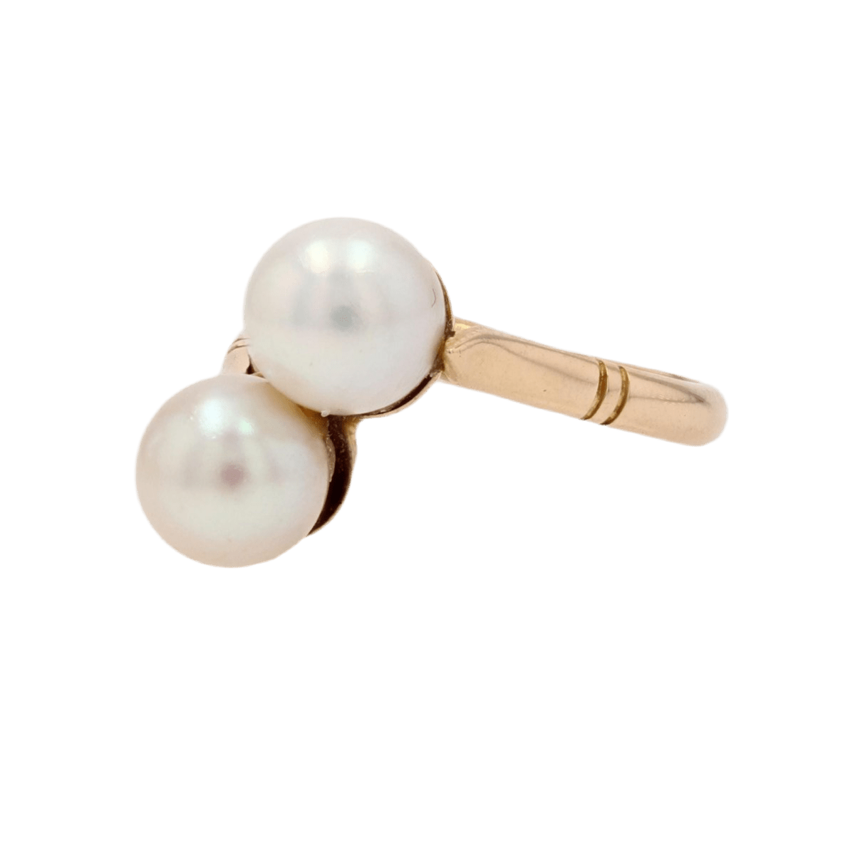 Bague Toi & Moi en or jaune et perles - Castafiore