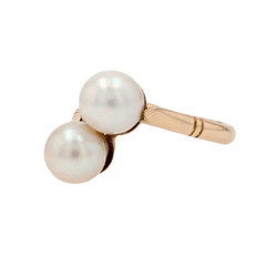 Bague Toi & Moi en or jaune et perles - Castafiore