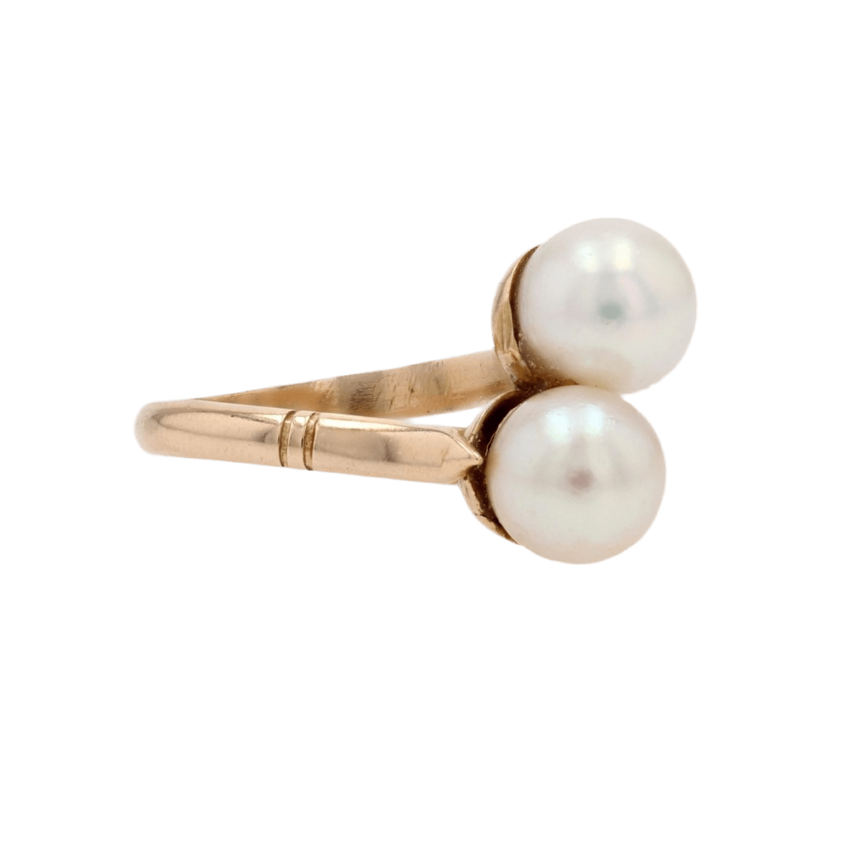 Bague Toi & Moi en or jaune et perles - Castafiore