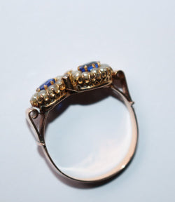 Bague Toi & Moi en or jaune et perles - Castafiore