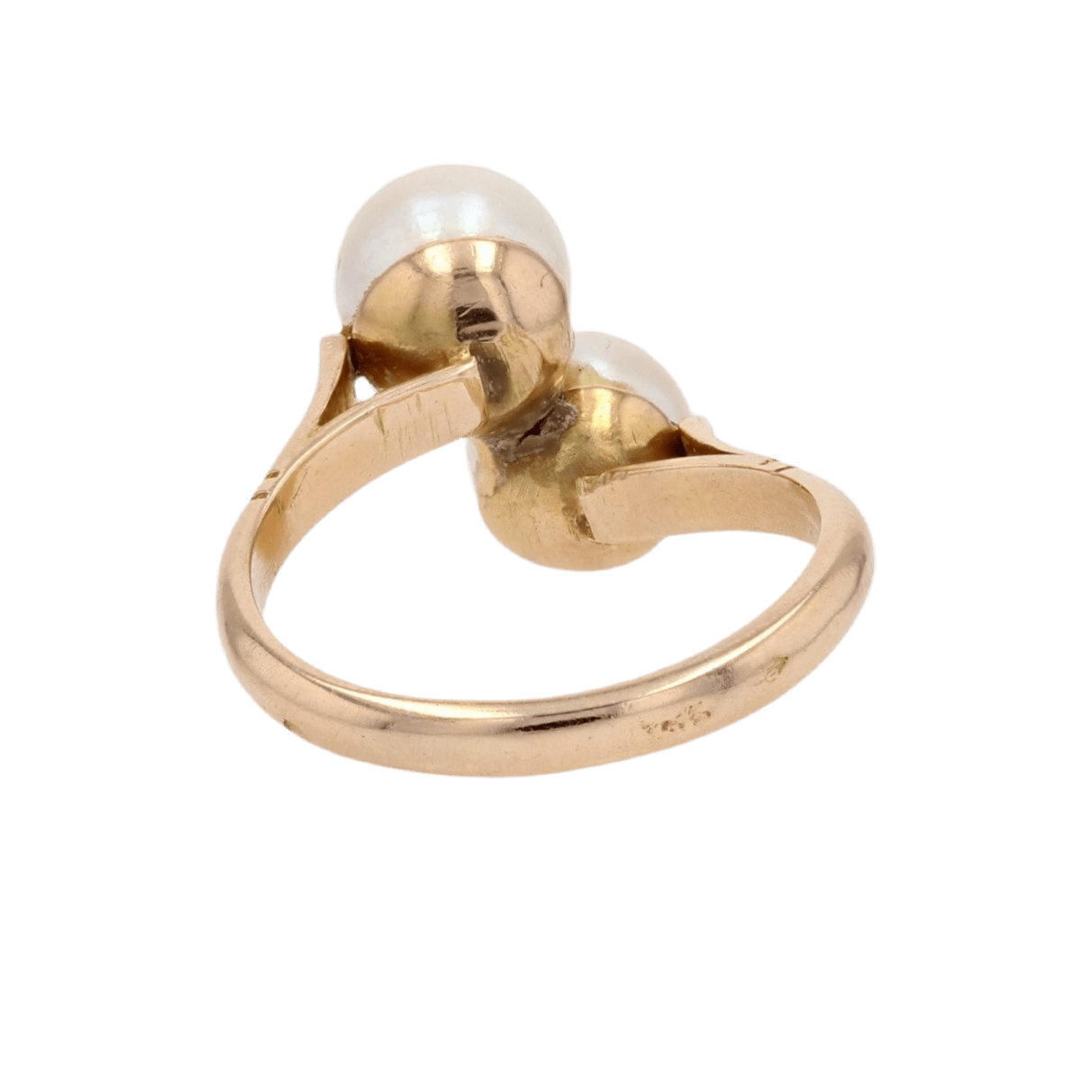 Bague Toi & Moi en or jaune et perles - Castafiore