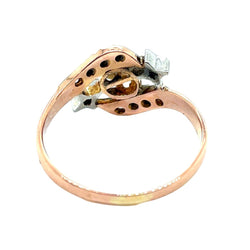 Bague Toi & Moi en or jaune, or blanc, perle et diamants - Castafiore