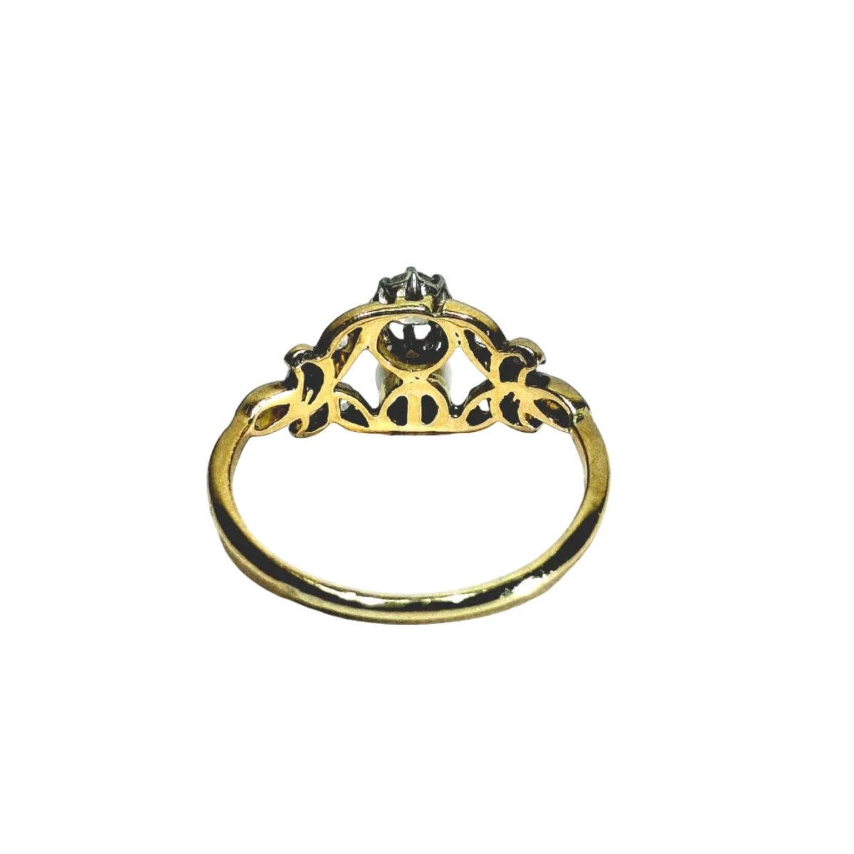 Bague Toi & Moi en or jaune, or blanc, perle et diamants - Castafiore