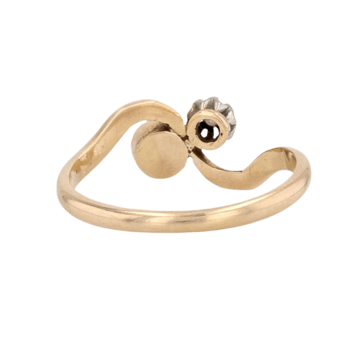 Bague Toi & Moi en or jaune, perle et diamant - Castafiore