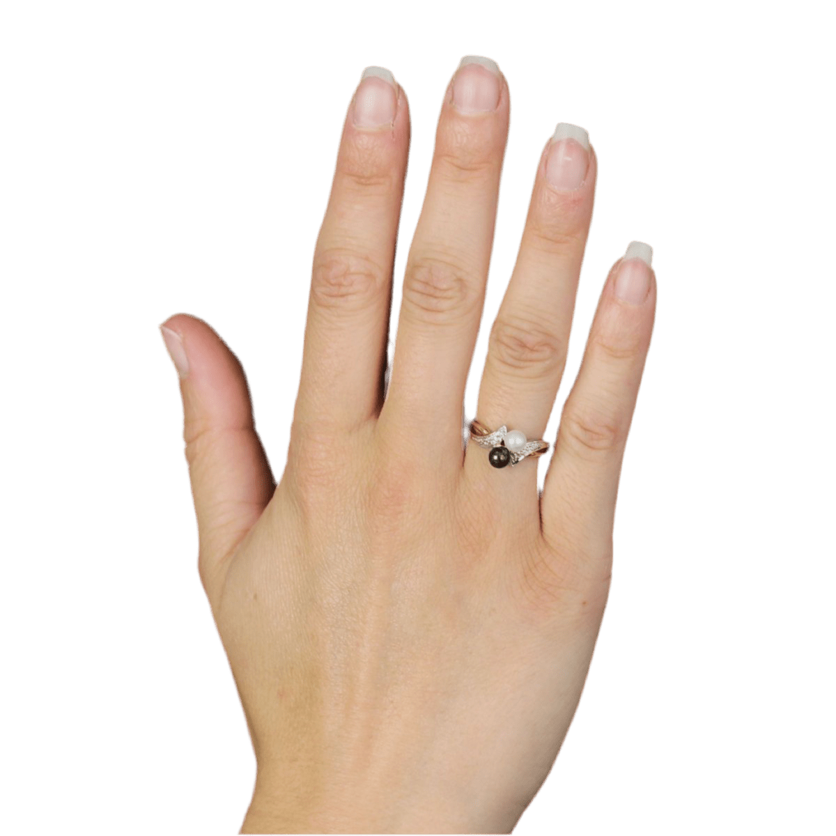 Bague Toi & Moi en or jaune, perles et diamant - Castafiore