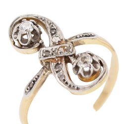 Bague Toi & Moi en or jaune, platine et diamants - Castafiore