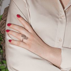 Bague Toi & Moi en or jaune, platine et diamants - Castafiore