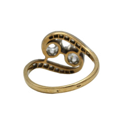 Bague Toi & Moi en or jaune, platine et diamants - Castafiore