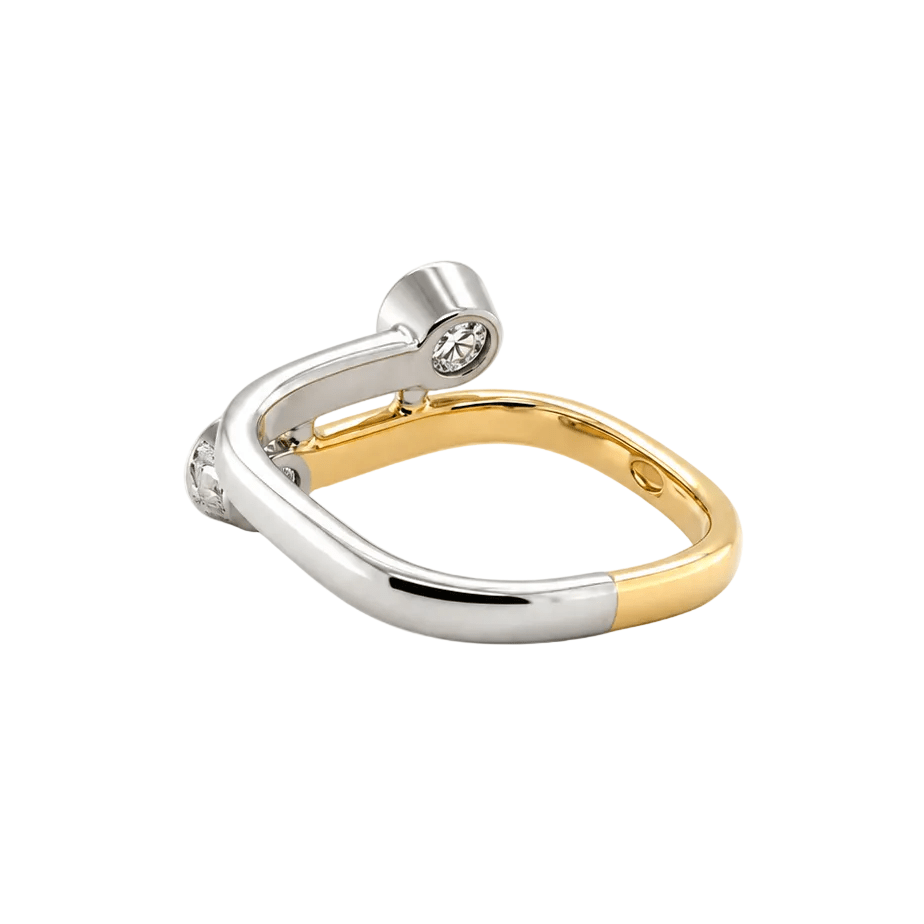 Bague Toi & Moi en or jaune, platine et diamants - Castafiore