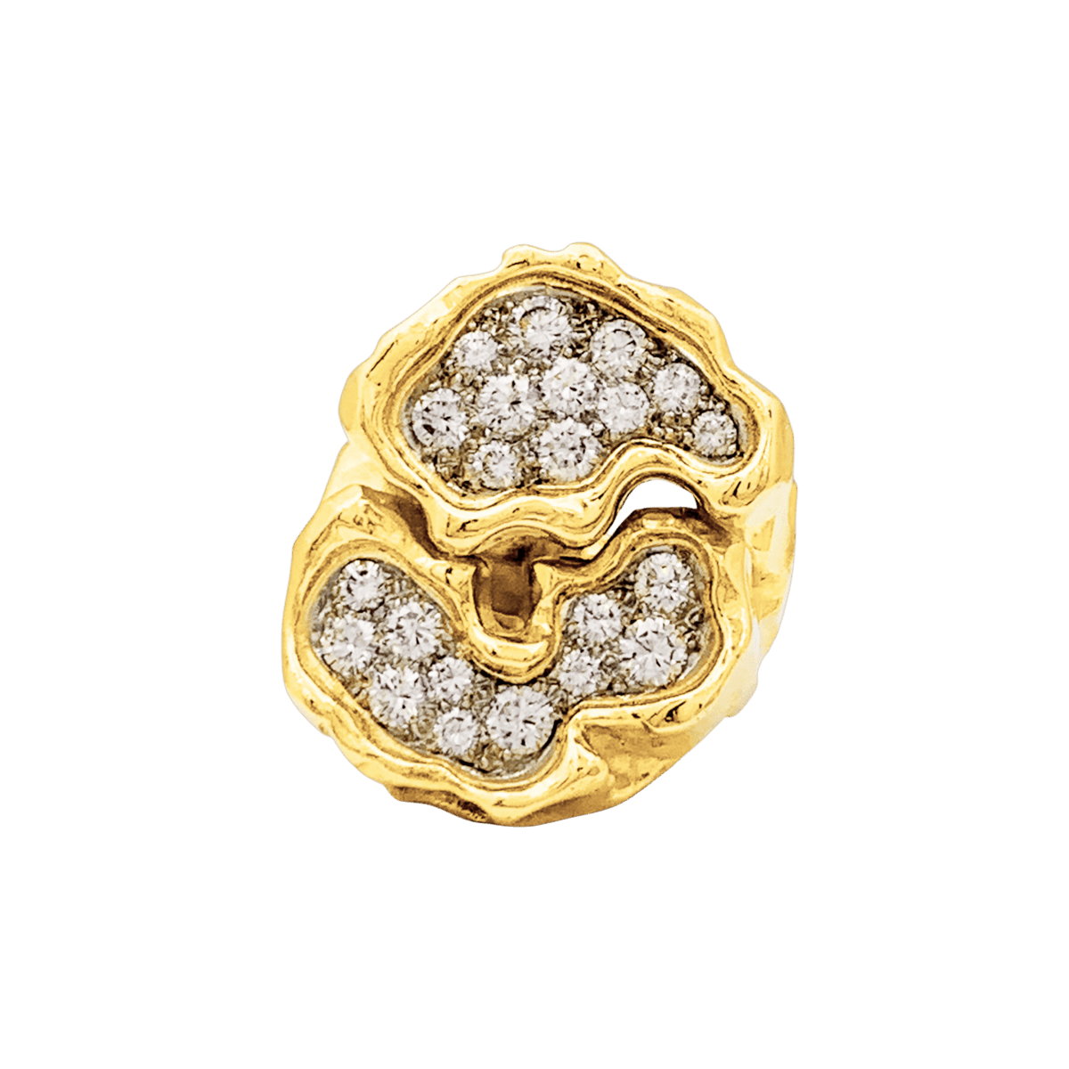 Bague Toi & Moi en or jaune, platine et diamants - Castafiore