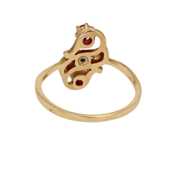 Bague Toi & Moi en or jaune, rubis et diamants - Castafiore