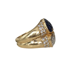 Bague Toi & Moi en or jaune, saphirs et diamants - Castafiore