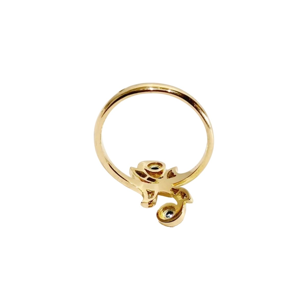 Bague Toi & Moi en or jaune, saphirs et diamants - Castafiore