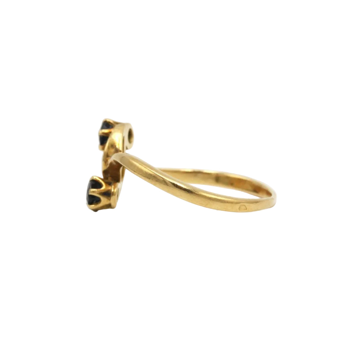 Bague Toi & Moi en or jaune, saphirs et diamants - Castafiore