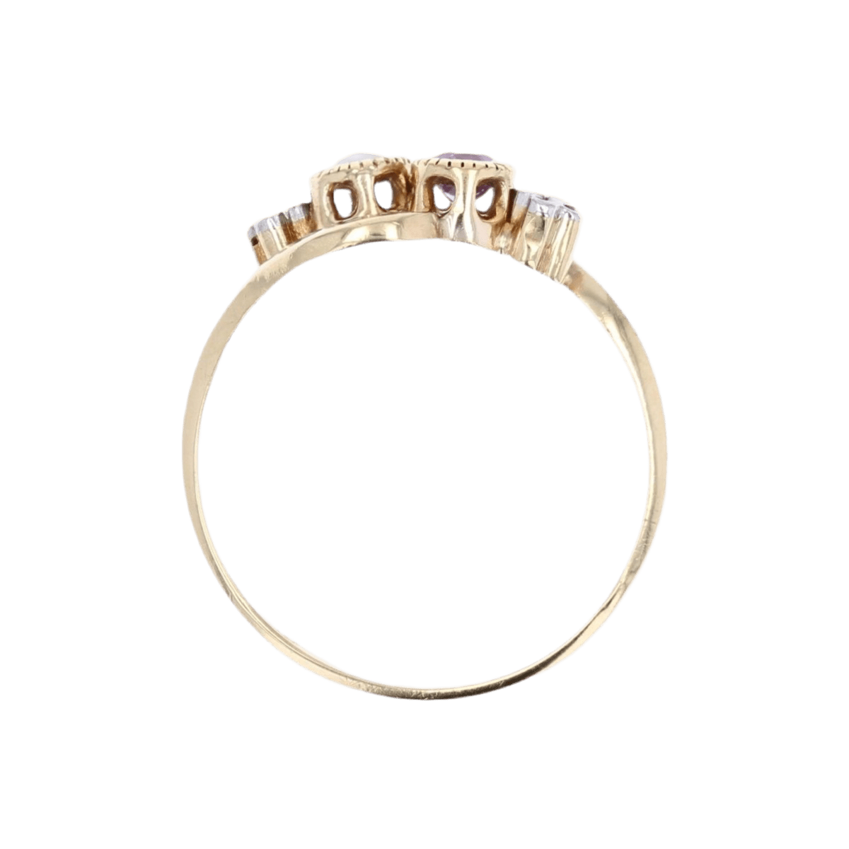 Bague Toi & Moi en or jaune, saphirs, perle et diamants - Castafiore