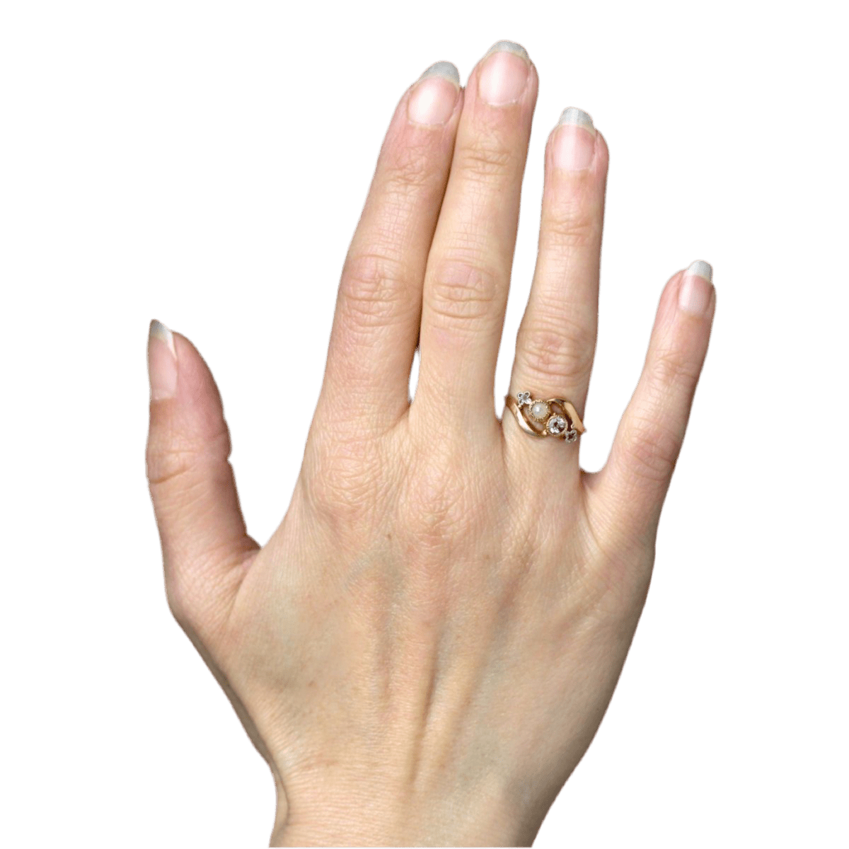 Bague Toi & Moi en or jaune, saphirs, perle et diamants - Castafiore