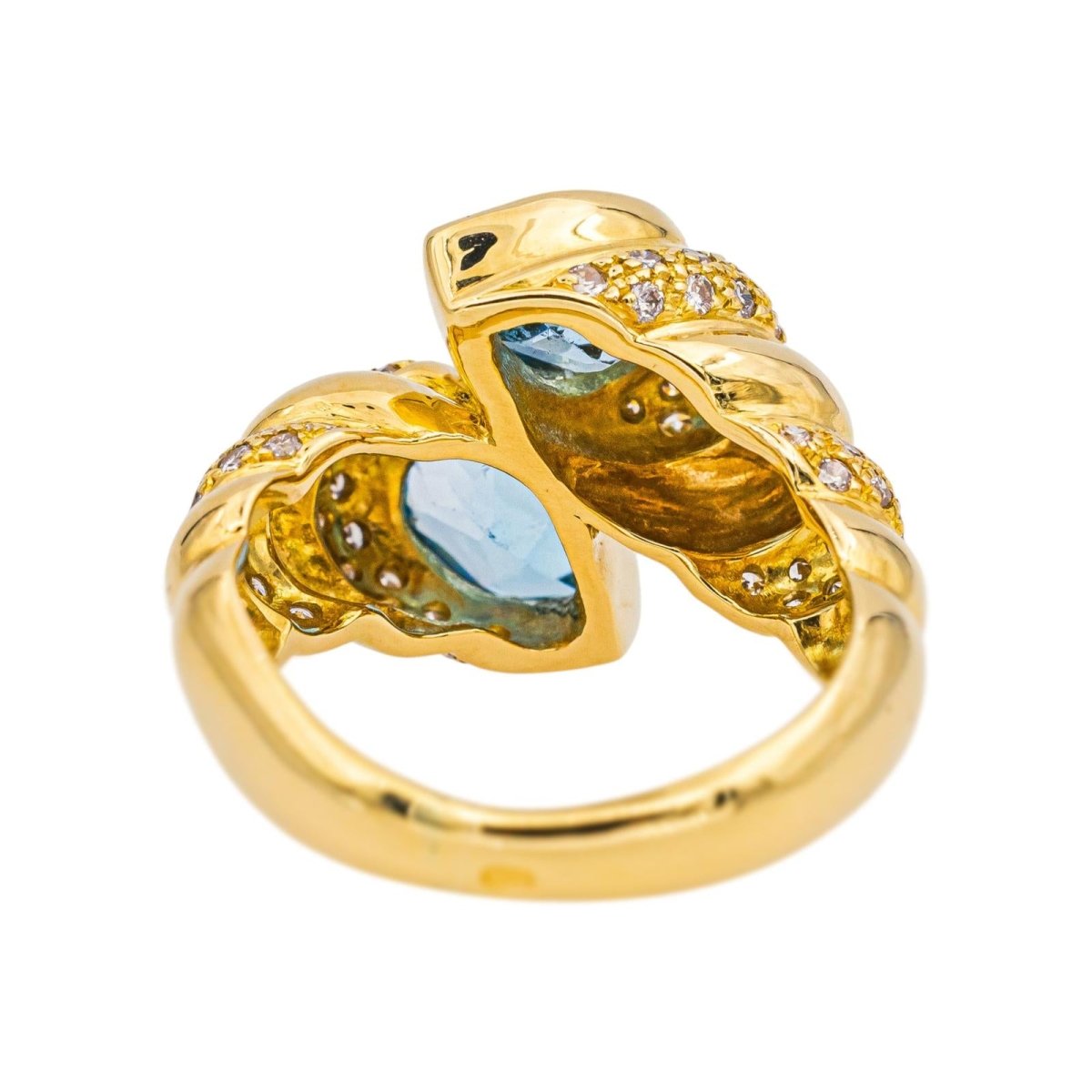 Ring You and me Yellow gold Topaz 