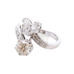 Bague Toi & Moi en or, platine et diamants - Castafiore