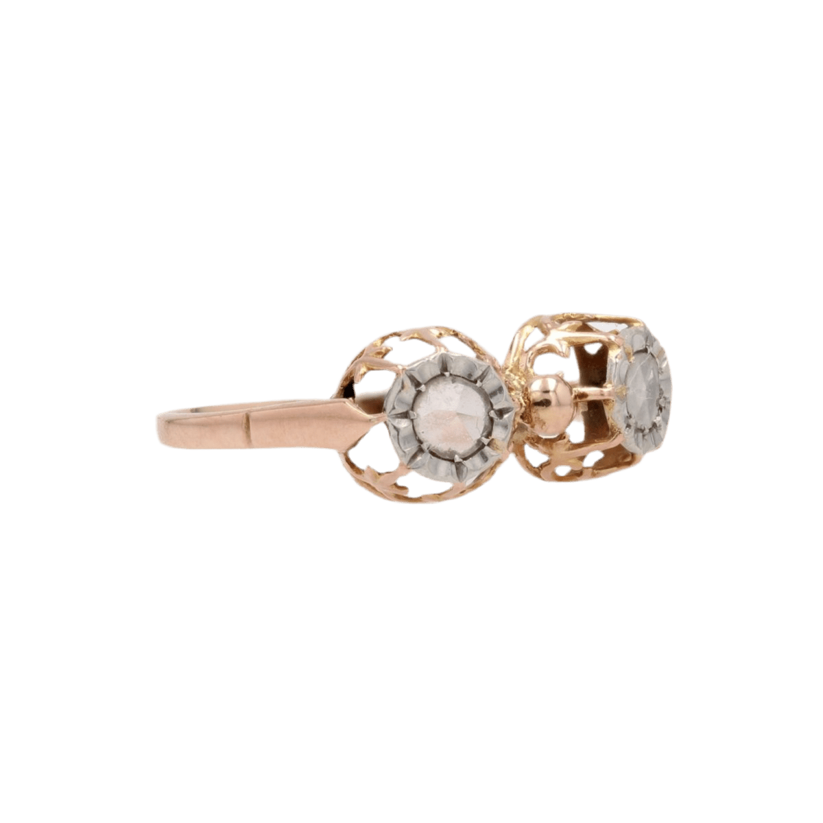 Bague Toi & Moi en or rose et diamants - Castafiore