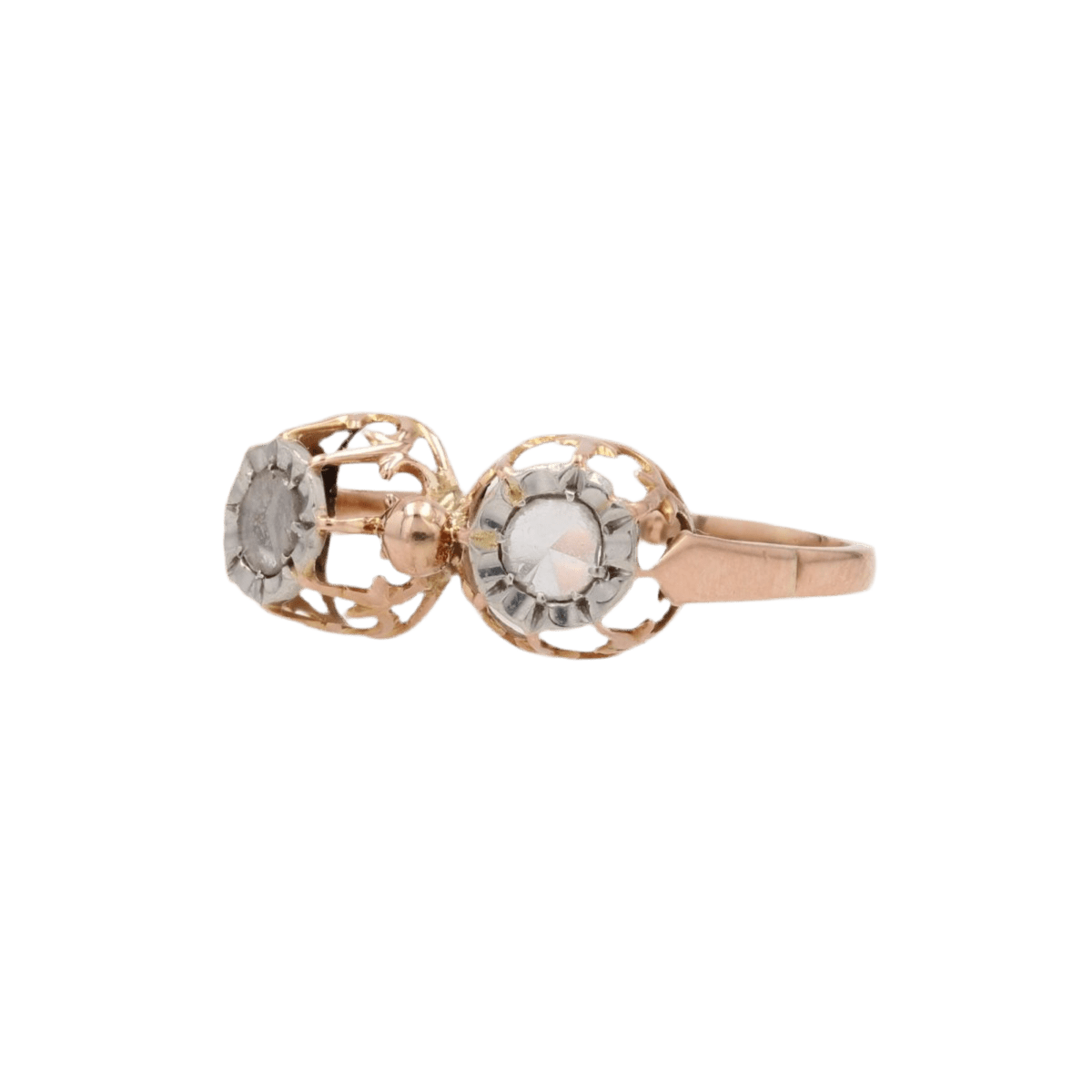 Bague Toi & Moi en or rose et diamants - Castafiore