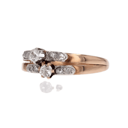 Bague Toi & Moi en or rose et diamants - Castafiore