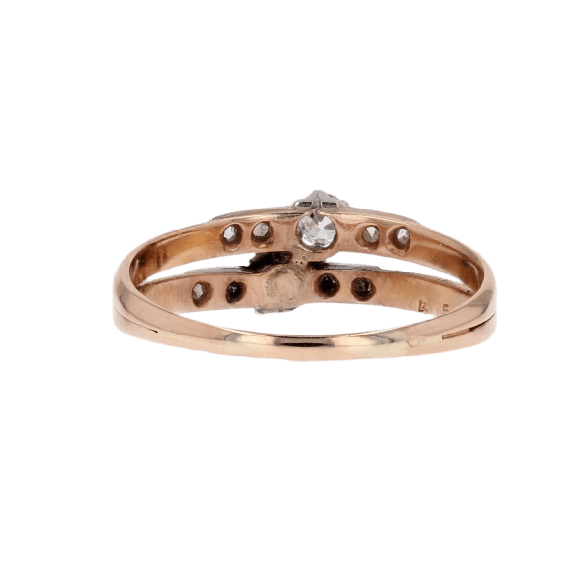 Bague Toi & Moi en or rose et diamants - Castafiore