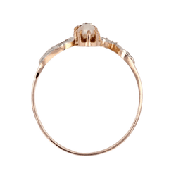 Bague Toi & Moi en or rose, grenat, perle et diamants - Castafiore