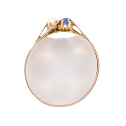 Bague Toi & Moi en or rose, perle et saphir - Castafiore