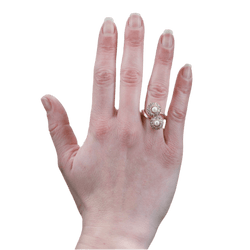 Bague Toi & Moi en or rose, perles et diamants - Castafiore