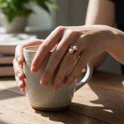 Bague Toi & Moi en or rose, perles et diamants - Castafiore