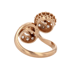 Bague Toi & Moi en or rose, perles et diamants - Castafiore