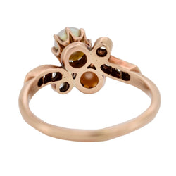 Bague Toi & Moi en or rose, perles et diamants - Castafiore