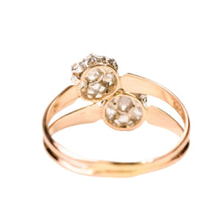 Bague Toi & Moi en or rose, platine et diamants - Castafiore