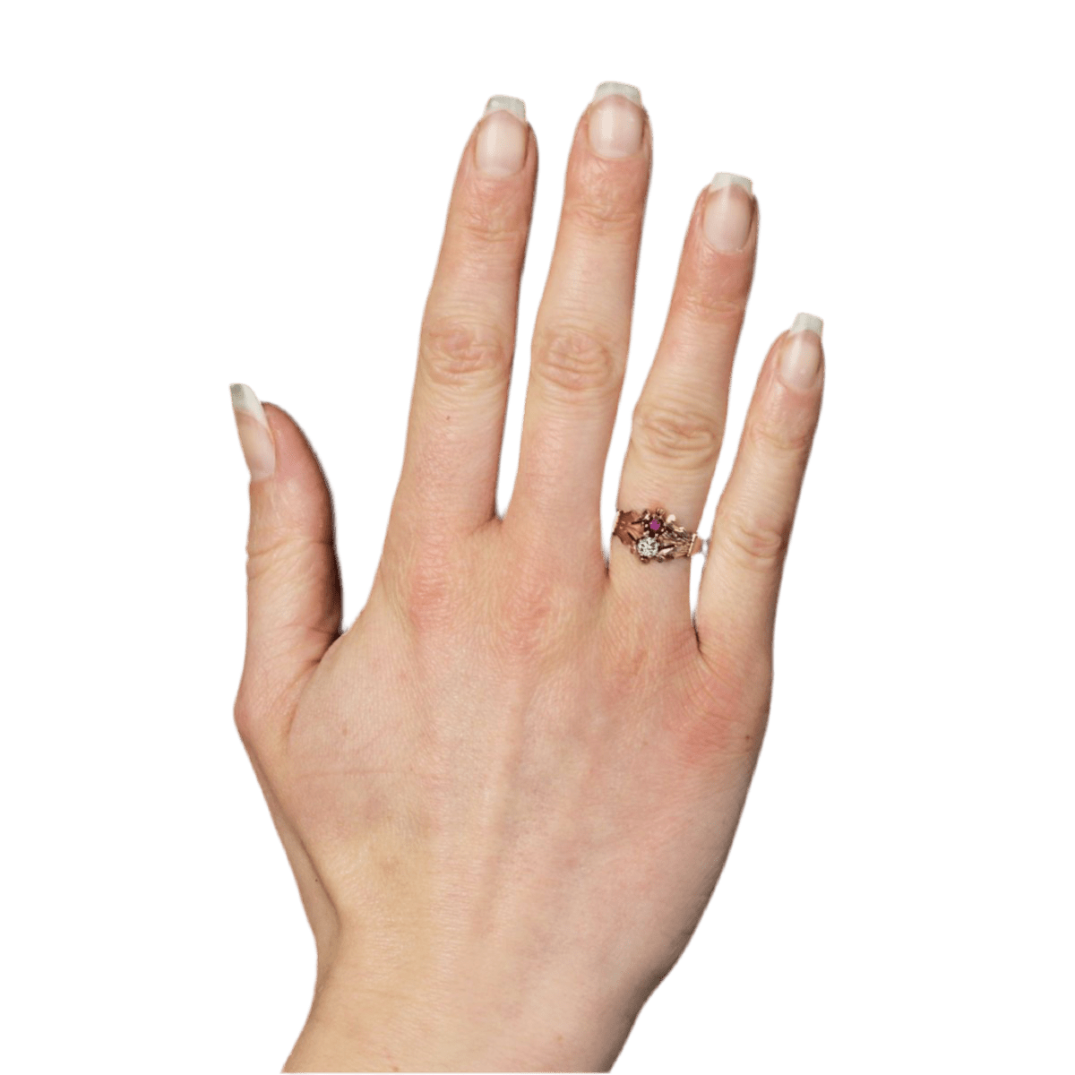 Bague Toi & Moi en or rose, rubis et diamant - Castafiore