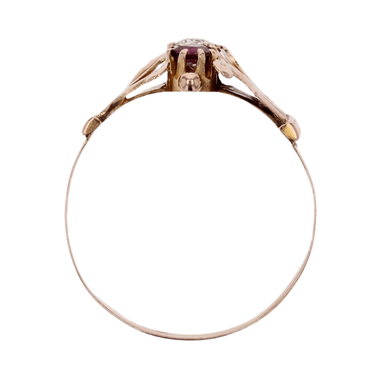 Bague Toi & Moi en or rose, rubis et diamant - Castafiore