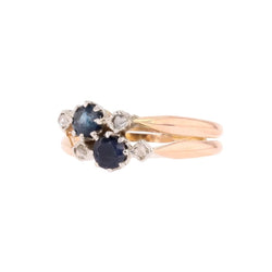 Bague Toi & Moi en or rose, saphirs et diamants - Castafiore