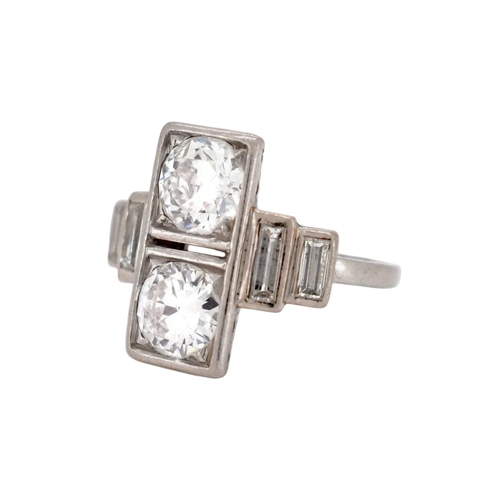 Bague Toi & Moi en platine et diamants - Castafiore