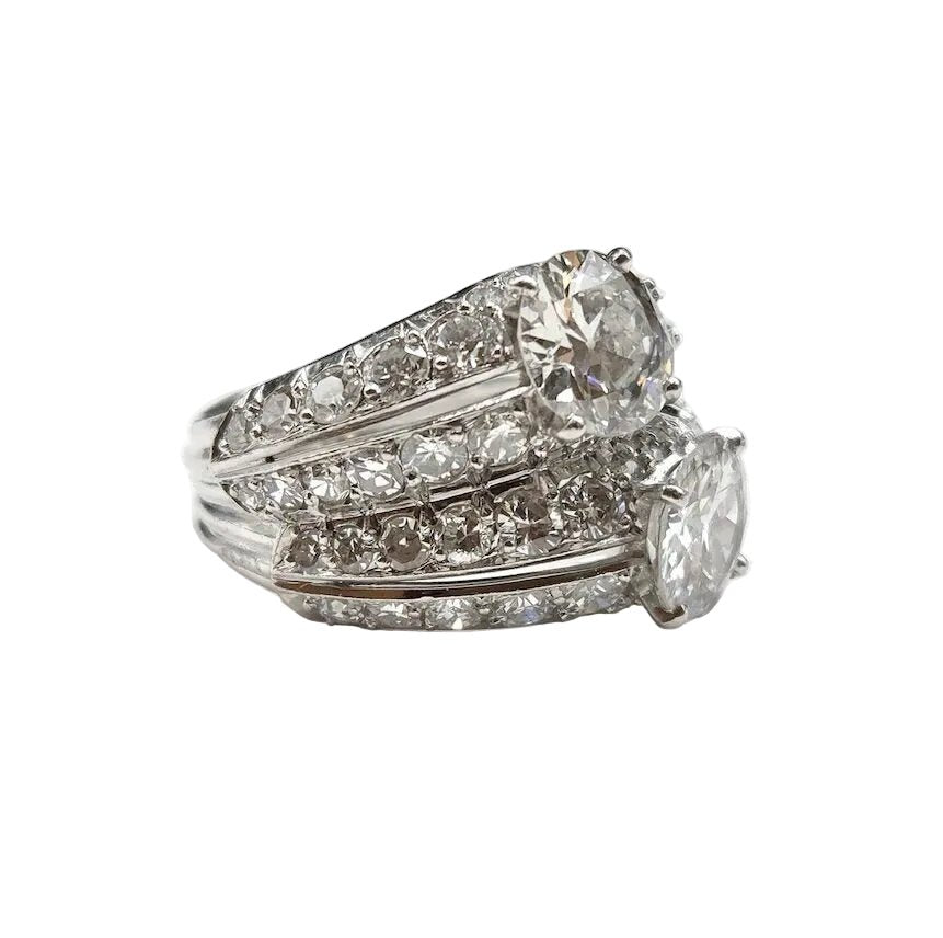 Bague Toi & Moi en platine et diamants - Castafiore