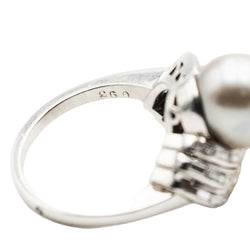 Bague Toi & Moi en platine, perles et diamants - Castafiore