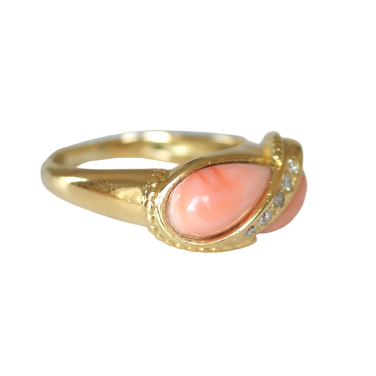 Bague Toi & Moi JEAN & PIERRE BELLIN en or jaune, corail et diamants - Castafiore