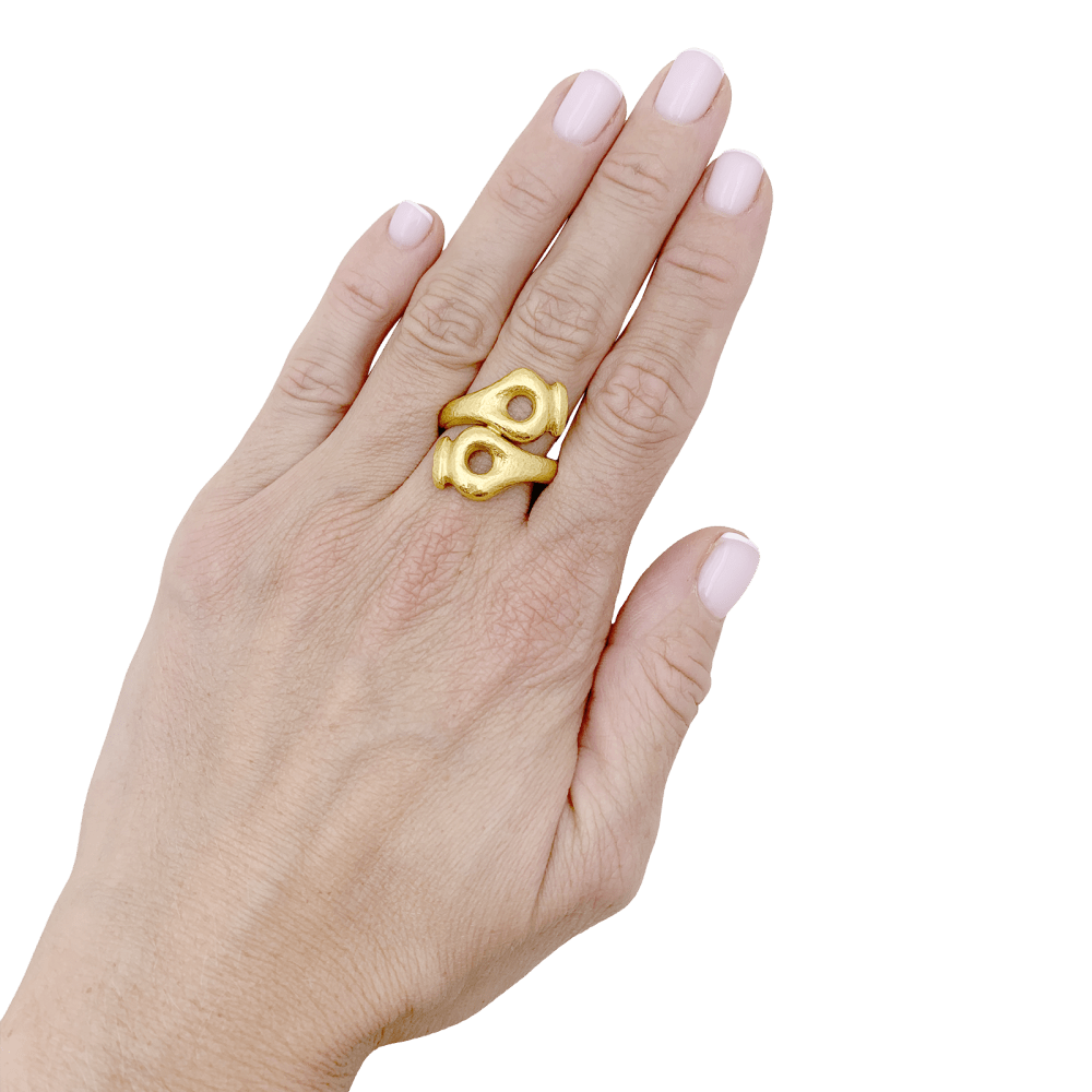 Bague Toi & Moi LALAOUNIS "Mesopotamia" en or jaune - Castafiore