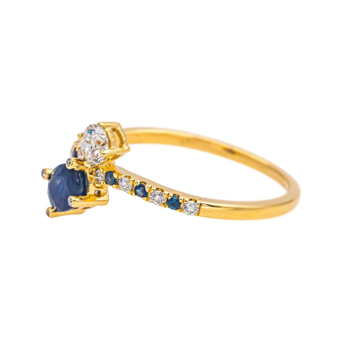 Bague Toi & Moi MAUBOUSSIN "Duo d'amour" en or jaune, saphir et diamants - Castafiore