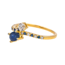 Bague Toi & Moi MAUBOUSSIN "Duo d'amour" en or jaune, saphir et diamants - Castafiore