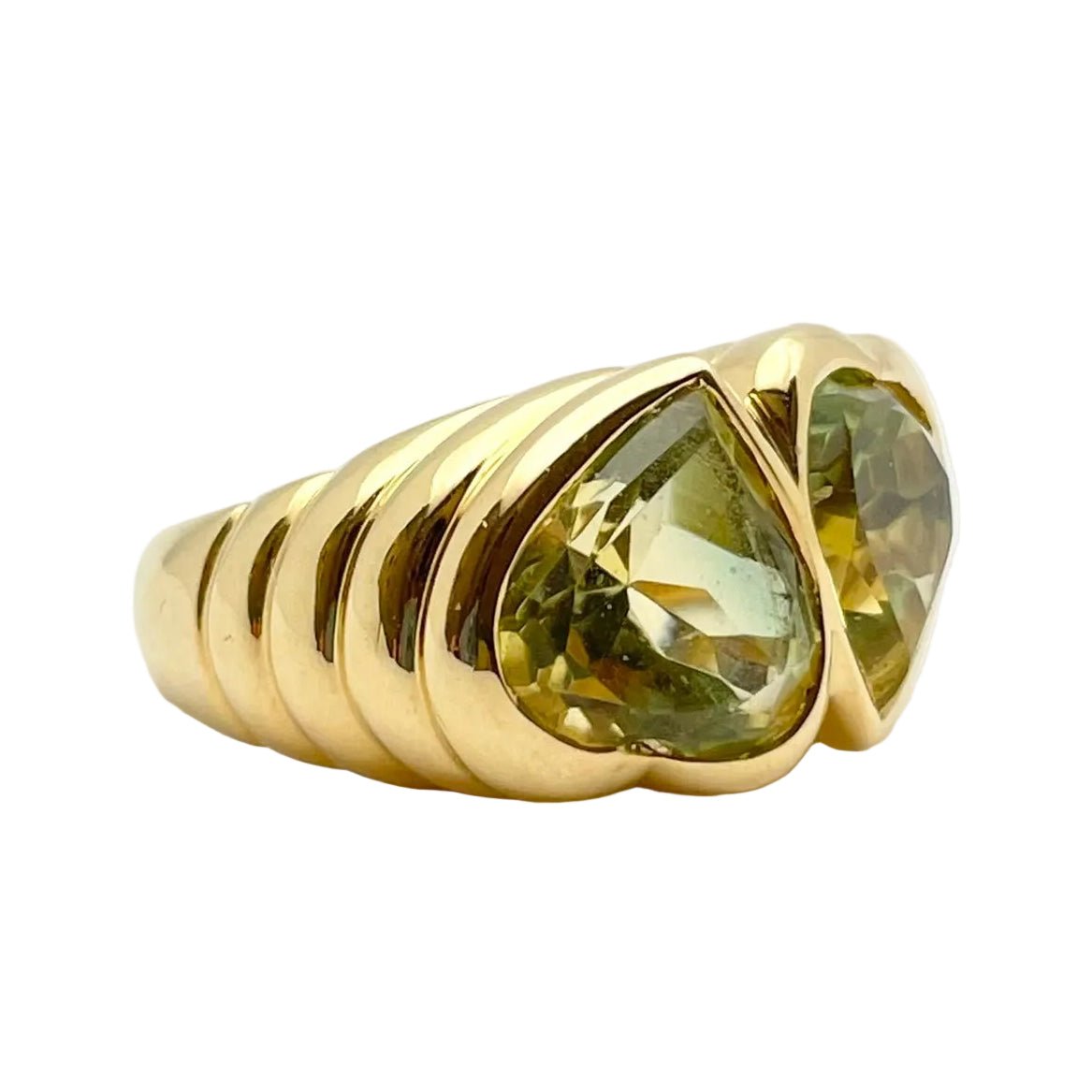 Bague Toi & Moi MILLER en or jaune et péridots - Castafiore