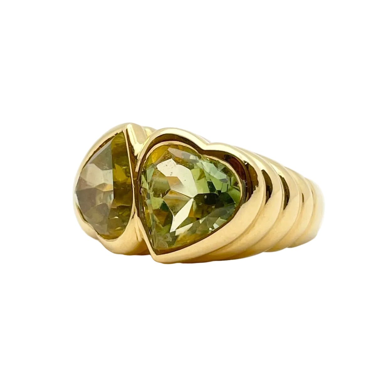 Bague Toi & Moi MILLER en or jaune et péridots - Castafiore