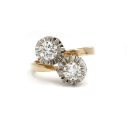 Bague Toi & Moi - Or Bi - colore & Diamants - Castafiore