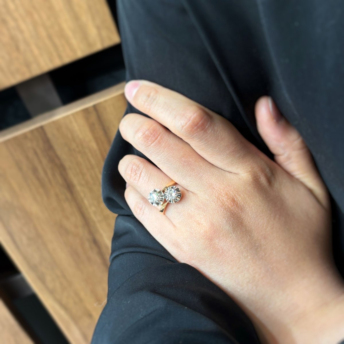 Bague Toi & Moi - Or Bi - colore & Diamants - Castafiore